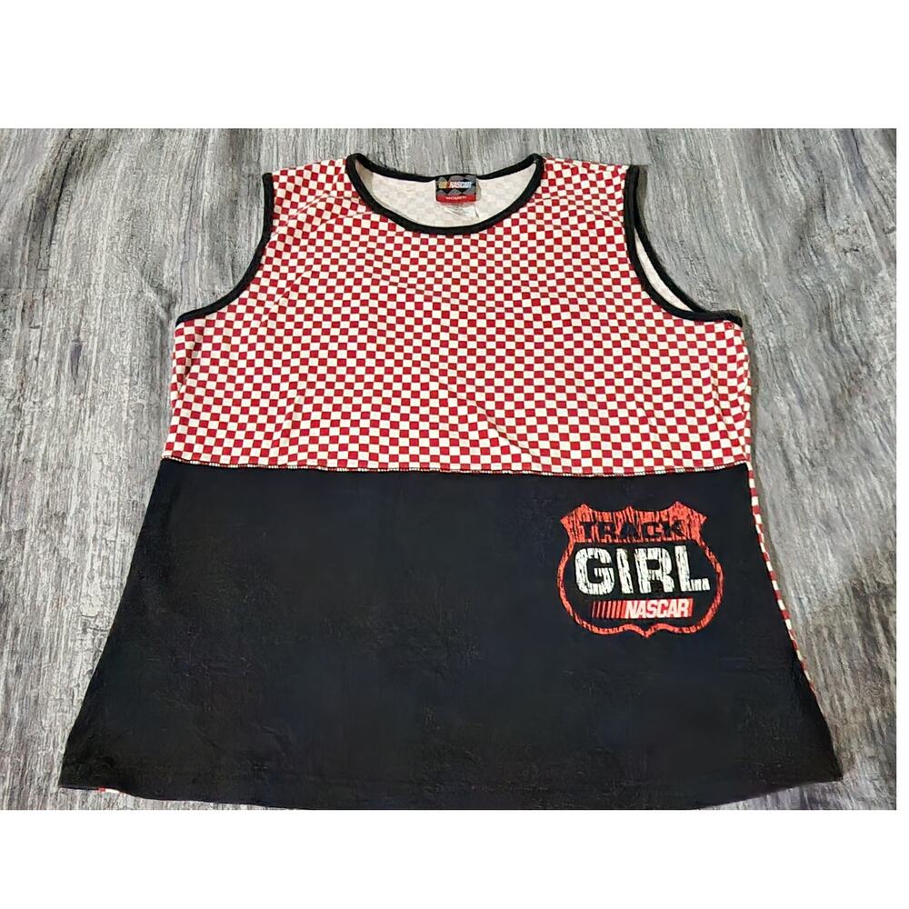 Nascar Women's Track Girl Checkered Race Tank Top Sport Size 14/16